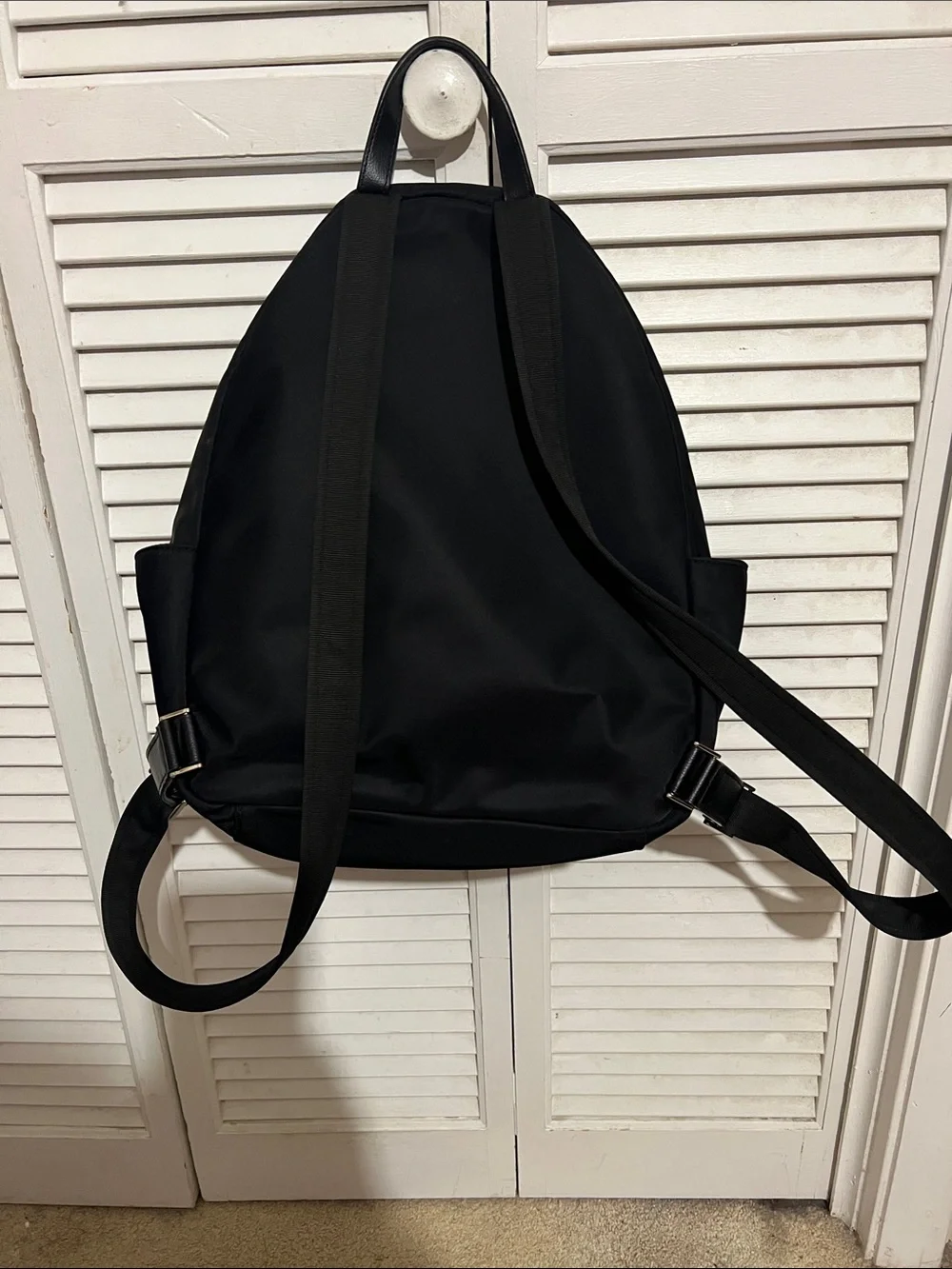 kate spade Black Nylon Backpack with Front Zip Pocket